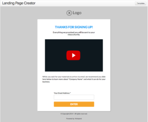 video embadded landing page